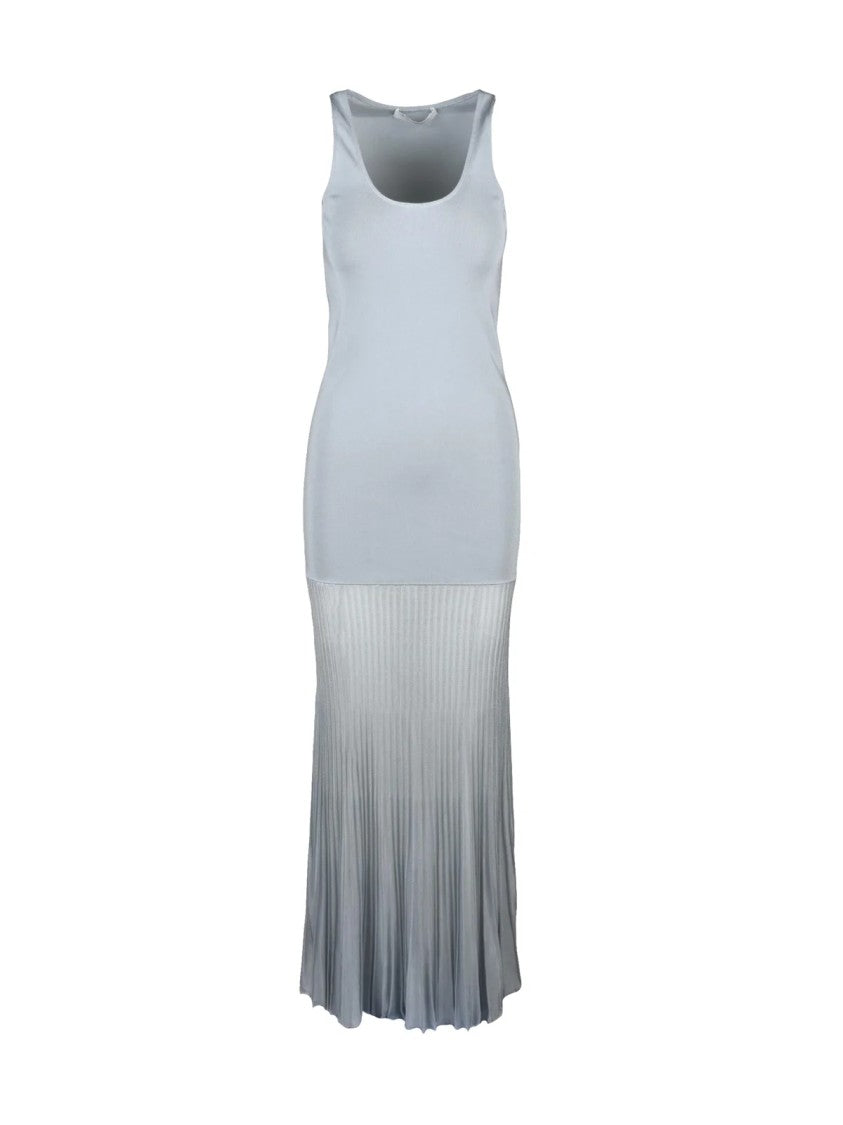 Philosophy Di Lorenzo Serafini Light Grey Fitted Knit Viscose Mermaid Dress