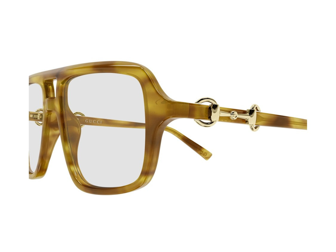 Gucci Gold Amber Gg2052s Translucent Oversized Square Sunglasses