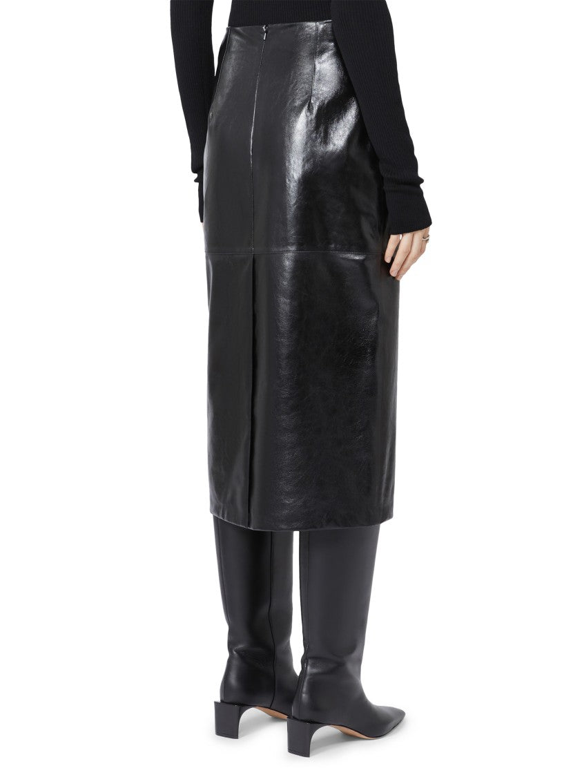 Max Mara Lamb Leather Skirt With Fitted Silhouette