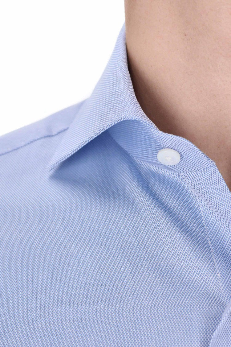 Finamore Traveller Tailored Shirt In Royal Oxford Linea Milano