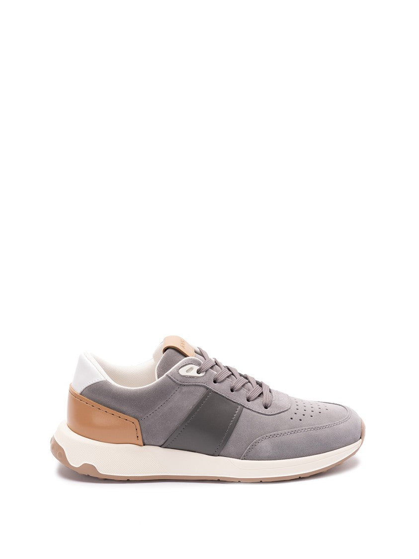 Tod's Grey Calf Leather Sneakers With Elevated Sole