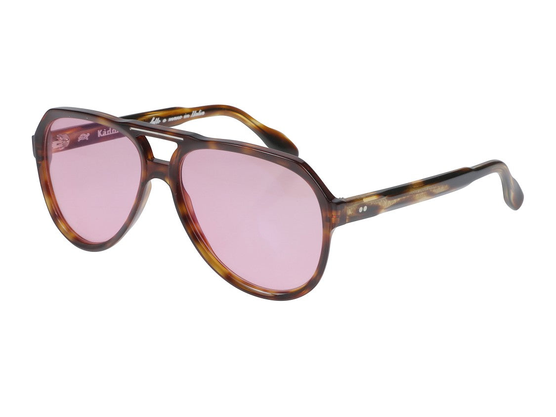 Kador Pink Big Pilot Tortoiseshell Aviator Sunglasses