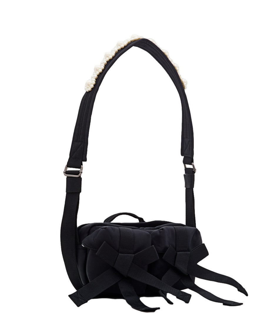 Simone Rocha Oversized Bow Crossbody Bag With Pearl Embellishments