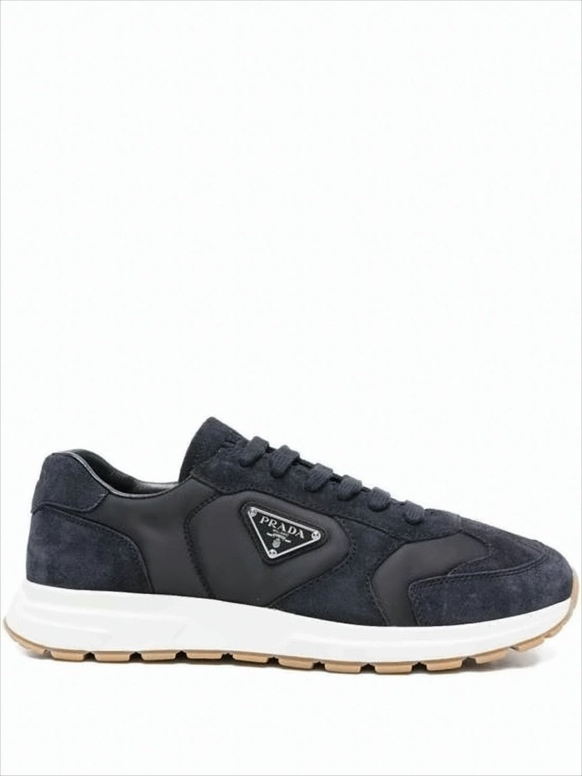 Prada Low-Top Sneakers With Smooth And Suede Textures