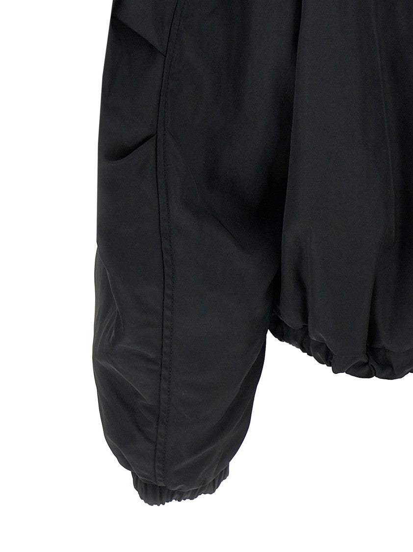 The Attico Asymmetrical Black Nylon Bomber Jacket