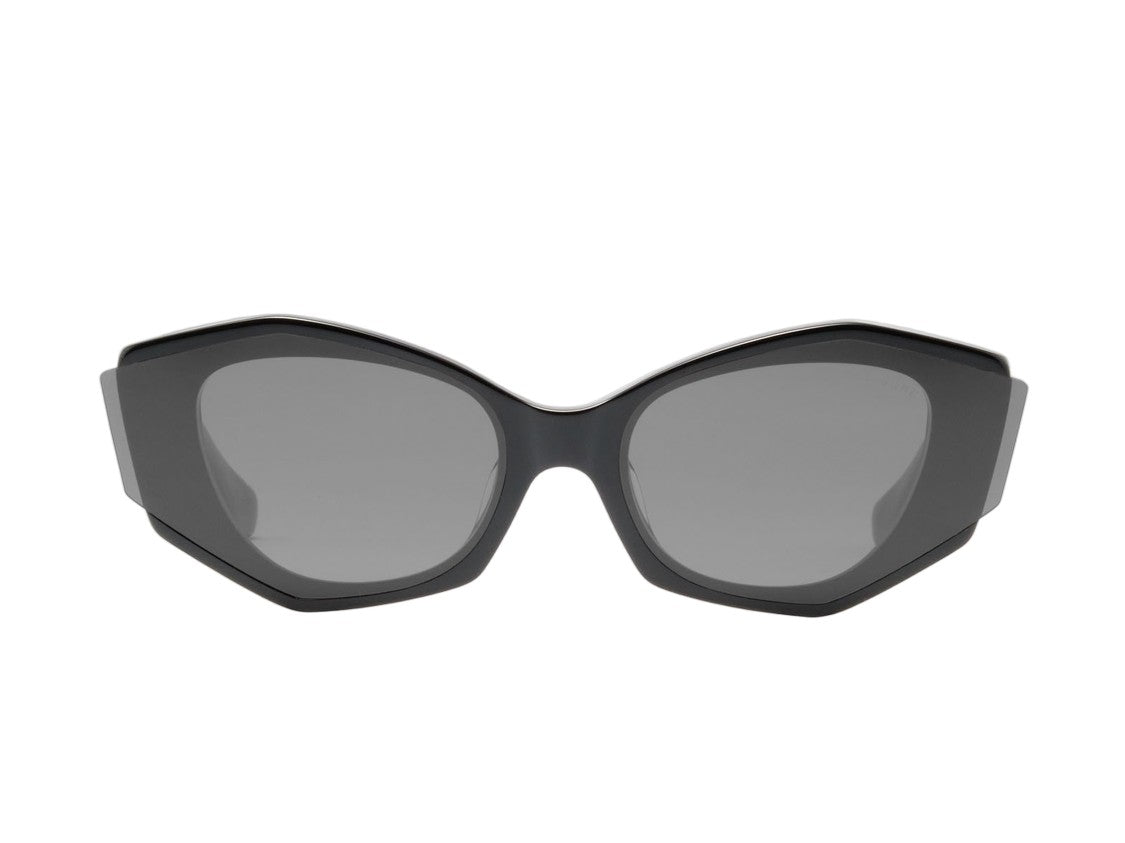Dita Black Aloure Glossy Oversized Geometric Sunglasses