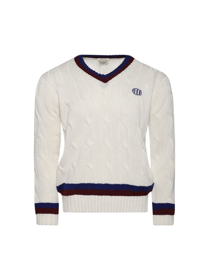 Bode Tennis Sweater Cream