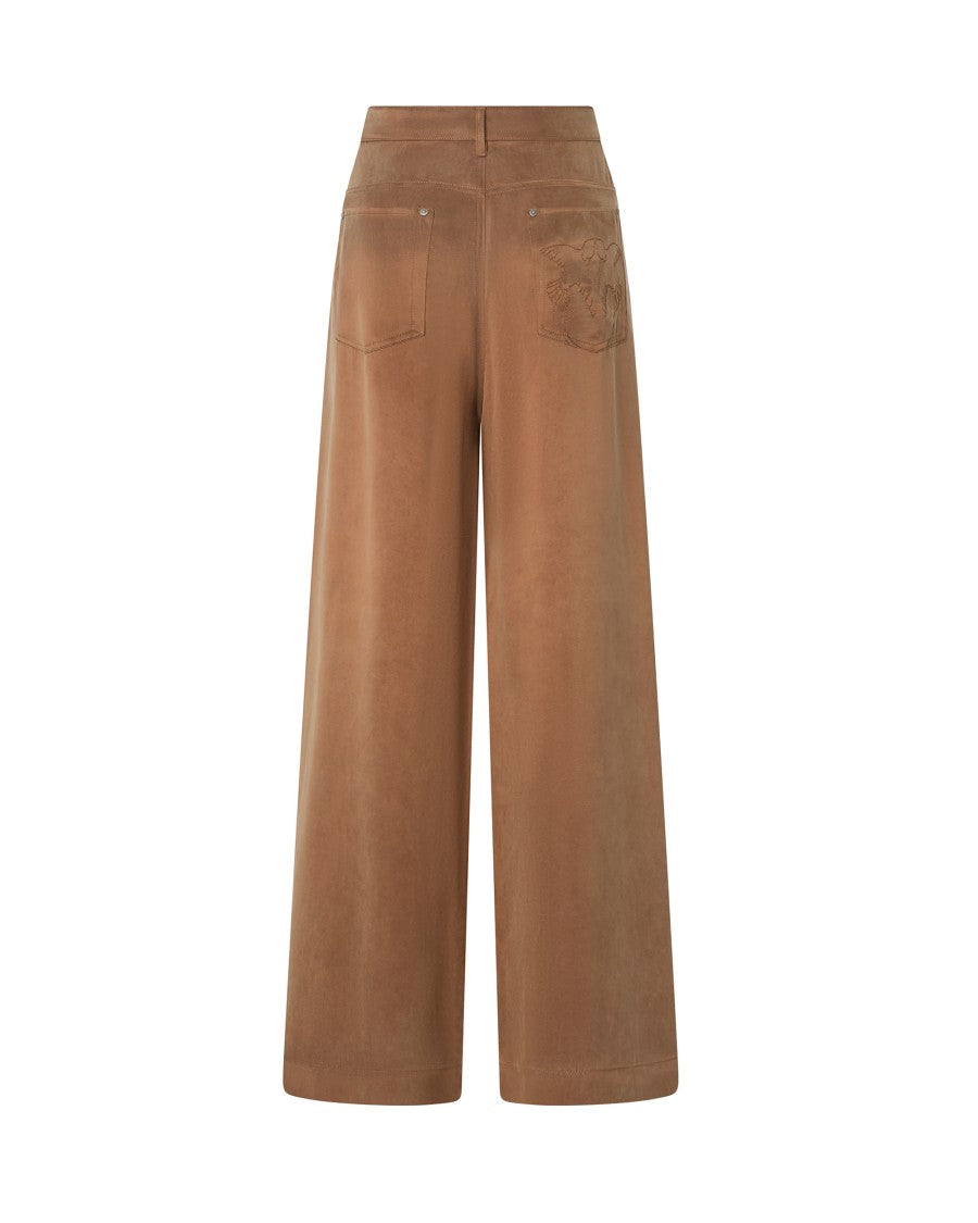 Pinko Palazzo Cupro-Blend Wide-Leg Pants