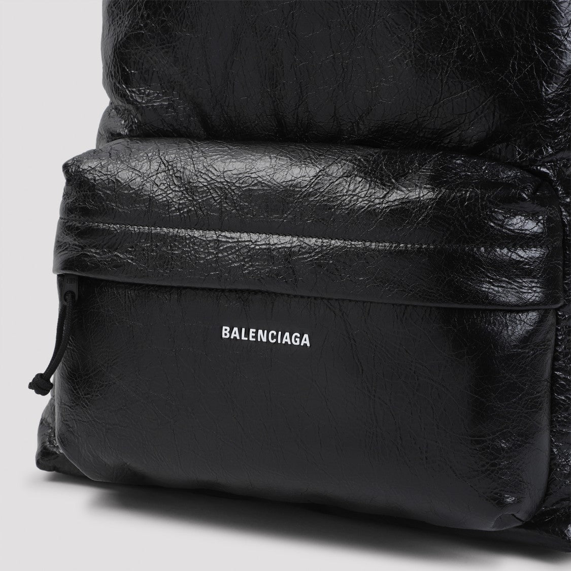 Balenciaga Textured Black Lamb Leather Bucket Bag
