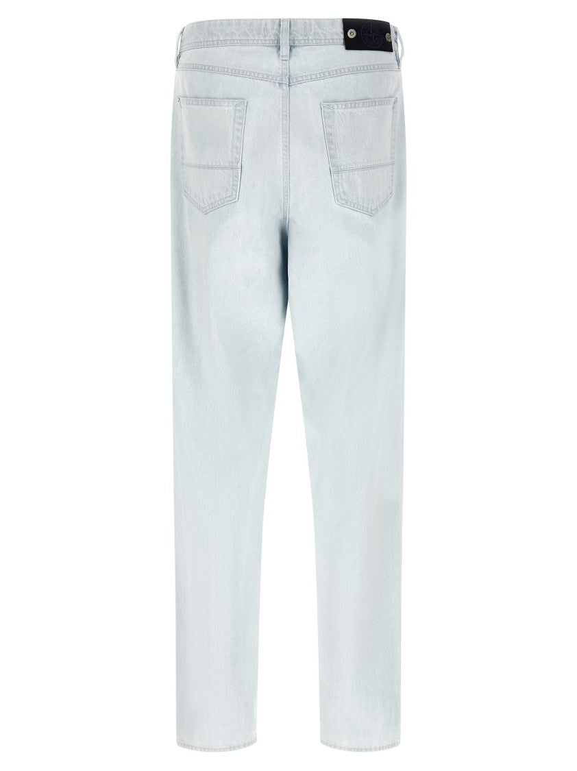 Stone Island Wide Leg Indigo Denim Jeans