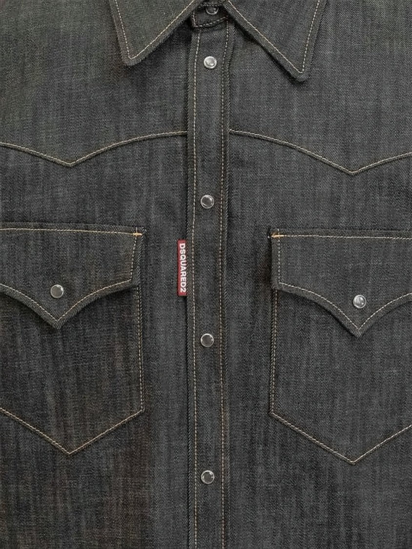 Dsquared2 Long-Sleeve Casual Denim Shirt With Pocket Details