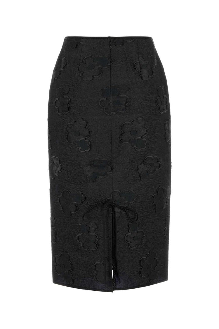 Cecilie Bahnsen Black Silk Blend Allegra Skirt