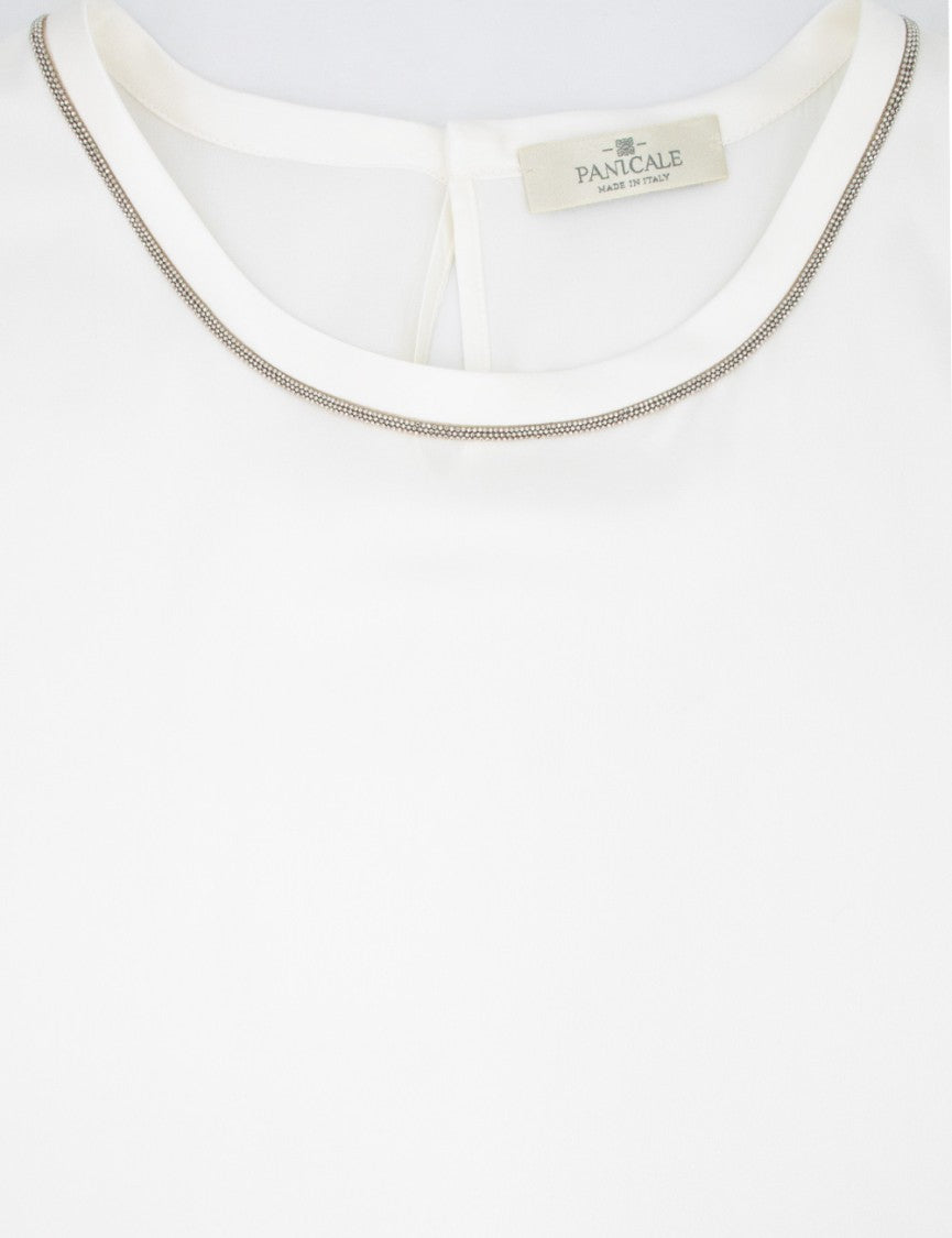 Panicale Silk T-Shirt With Lurex Detailing