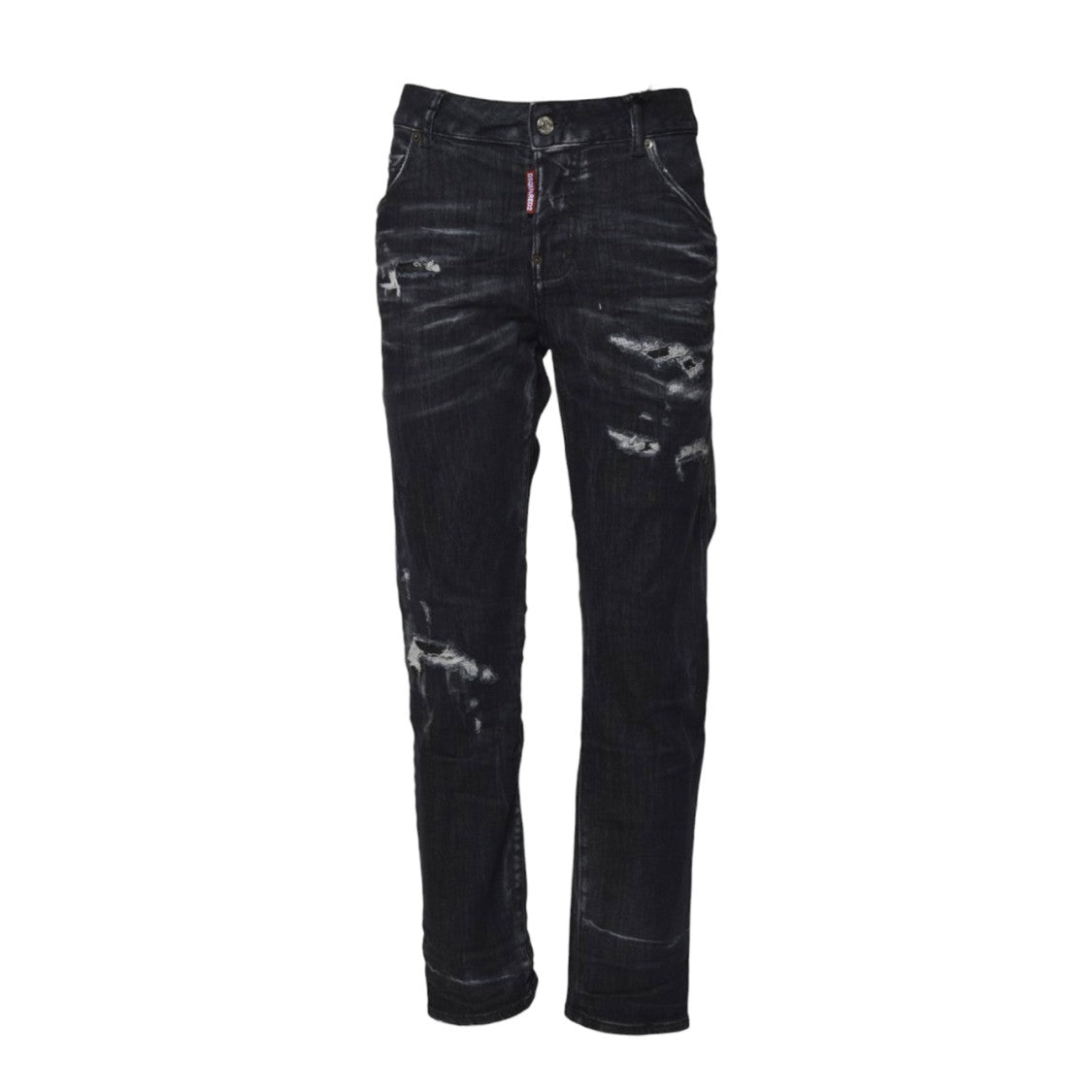 Dsquared2 Destroyed Wash Slim-Fit Jeans With Logo Details