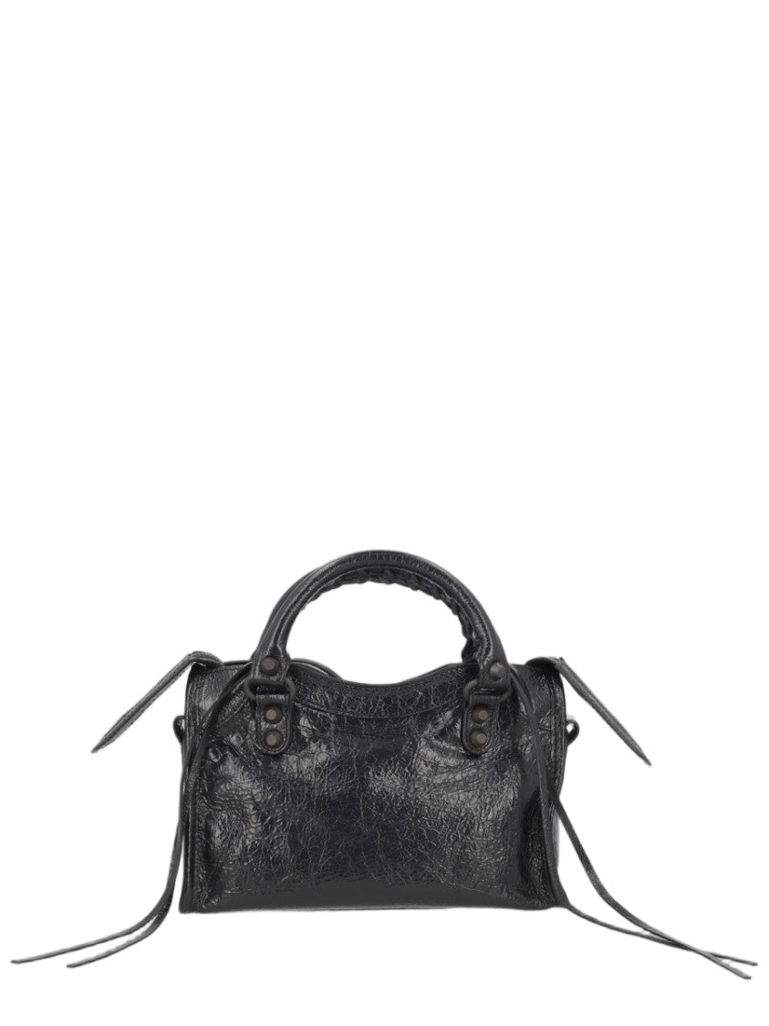 Balenciaga Black Textured Leather Shoulder Bag
