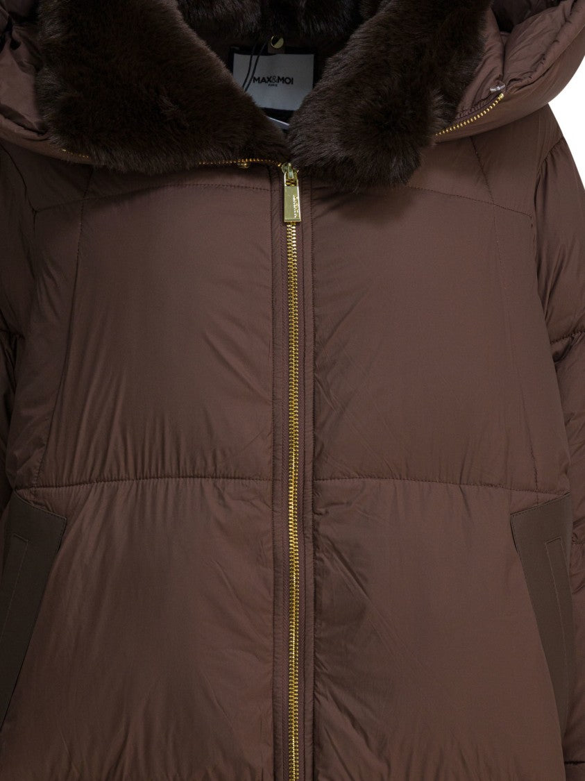 Max&Moi Long Down Jacket With Over Hood