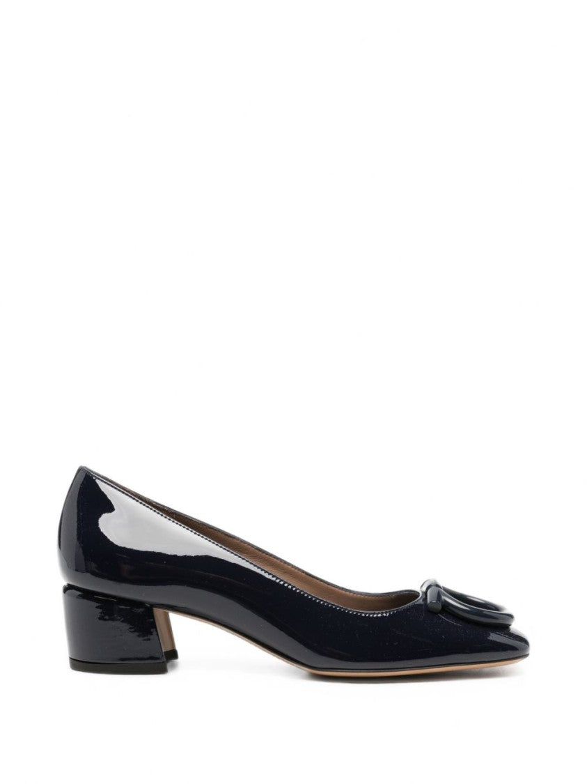 Ferragamo Oversized Buckle Detail Patent Leather Pumps