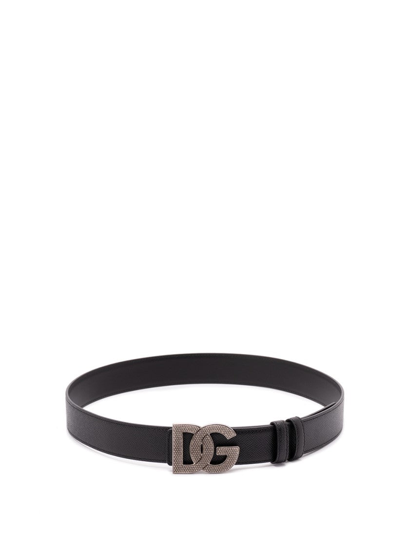 Dolce & Gabbana Calf Leather Belt With Polished Finish