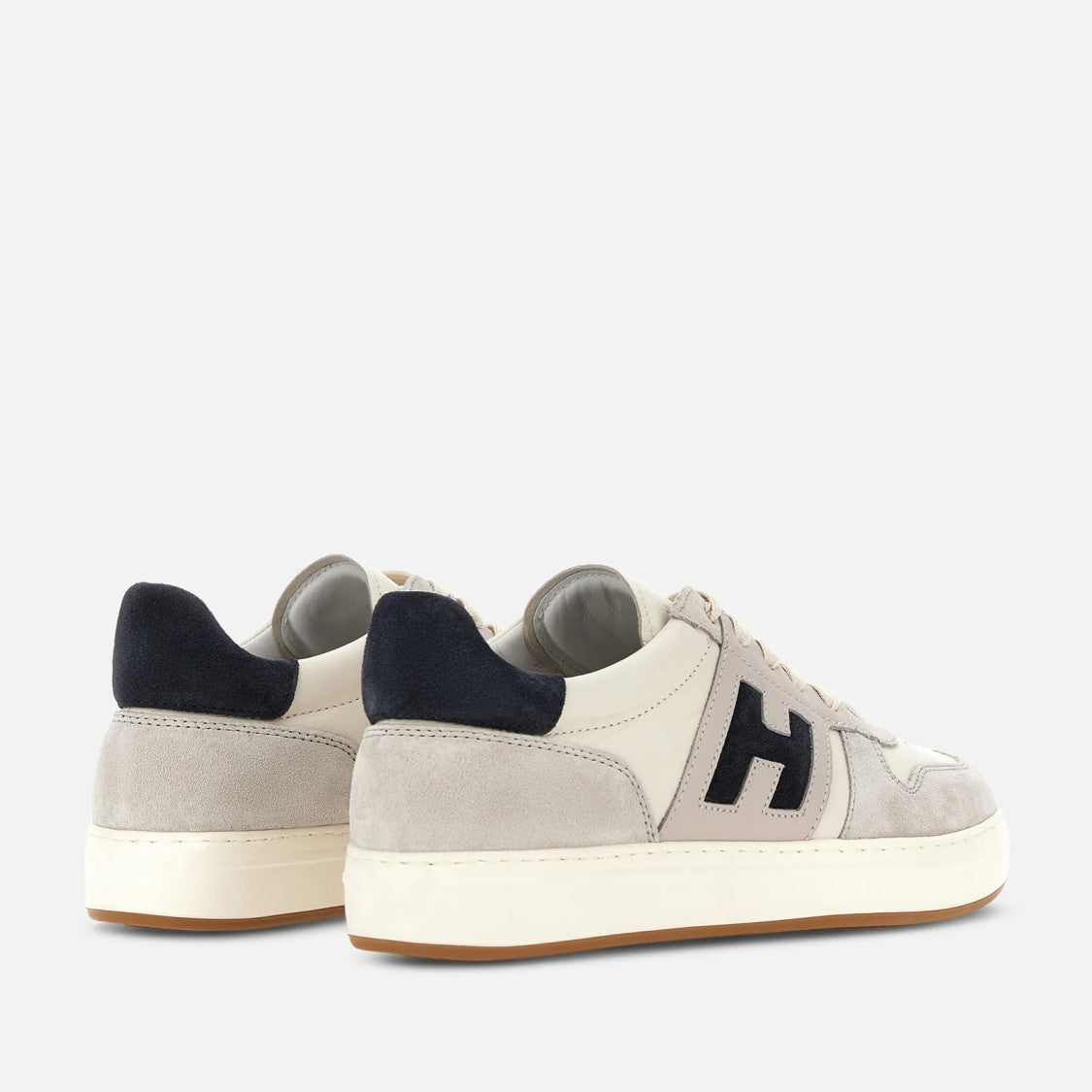 Hogan H668 Allacciato H Banda Sneakers In Beige Blue
