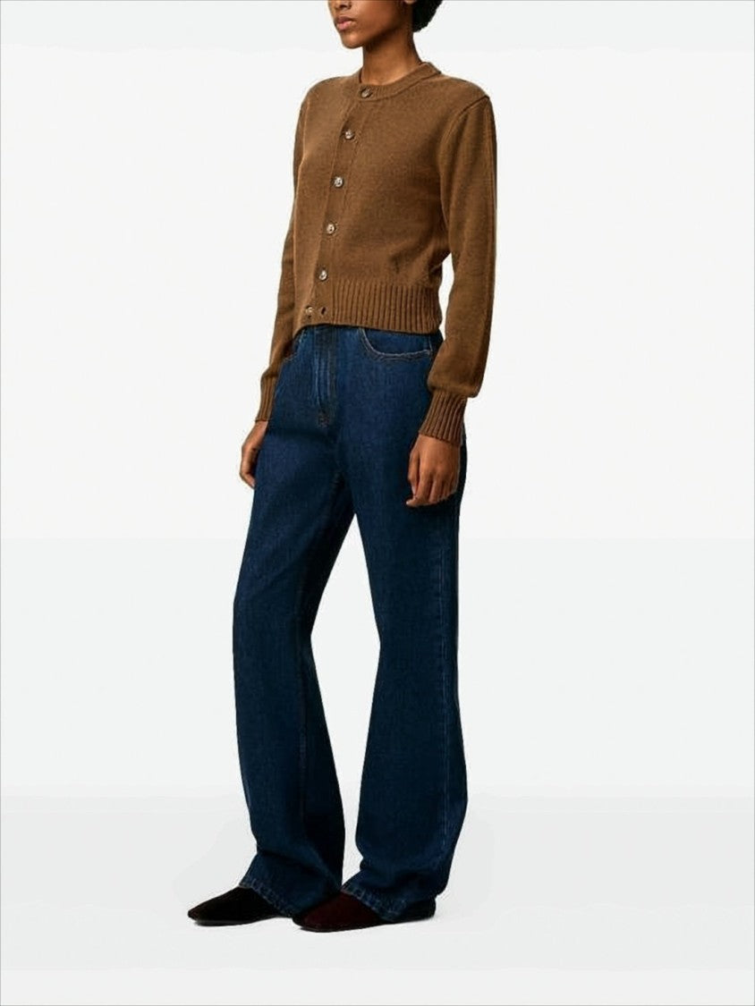 Ami Cropped Cashmere Blend Cardigan With Button-Down Front