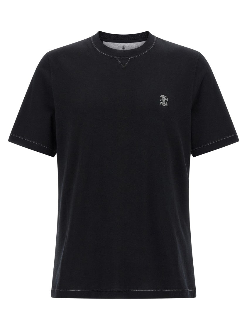 Brunello Cucinelli Logo Embroidery T-Shirt
