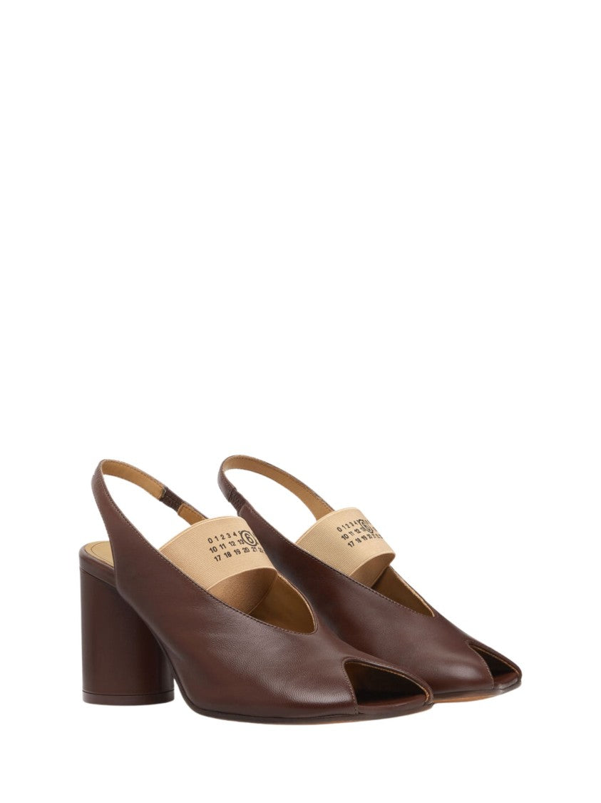 Mm6 By Maison Margiela Brown Split Tabi Toe Leather Pumps