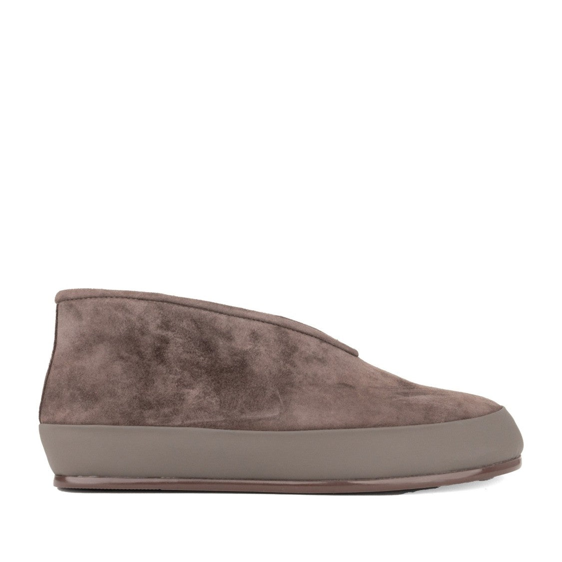 Linda Baumann Brown Fur-Lined Suede Loafers