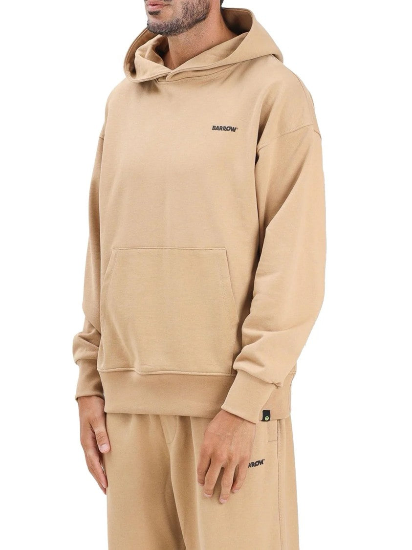 Barrow Beige Cotton Kangaroo Hoodie