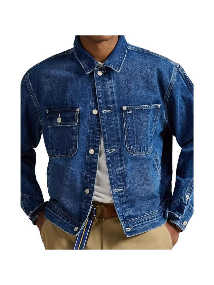 Polo Ralph Lauren Denim Jacket With Front Metal Button Placket