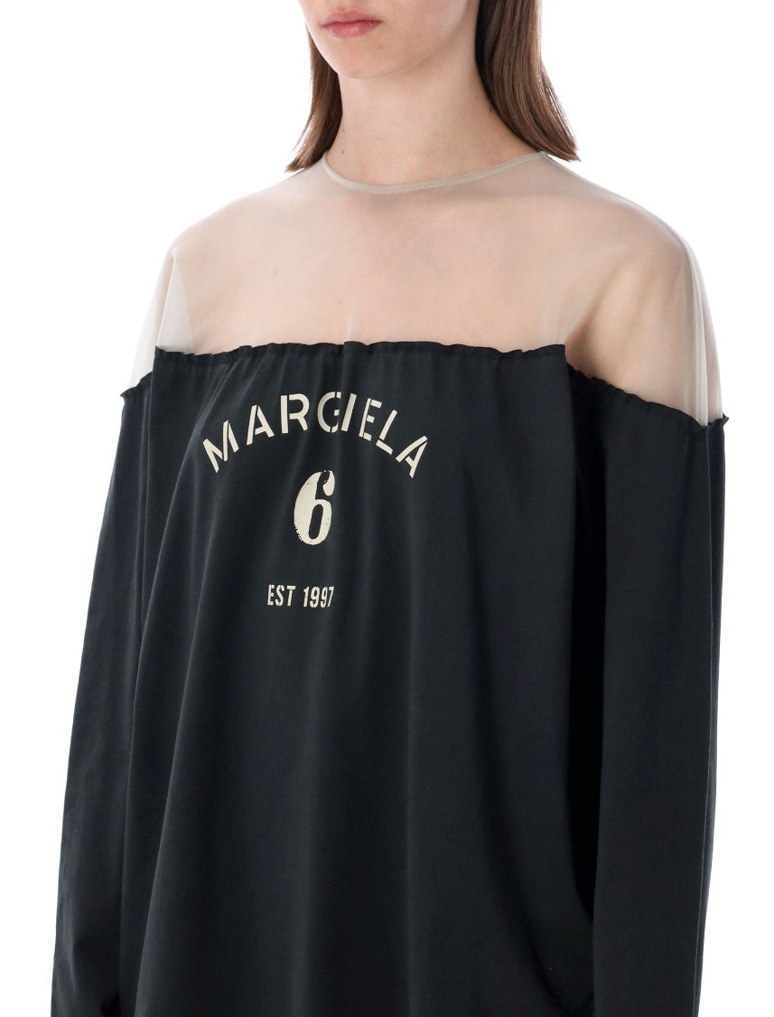Mm6 By Maison Margiela Off Shoulder Tshirt