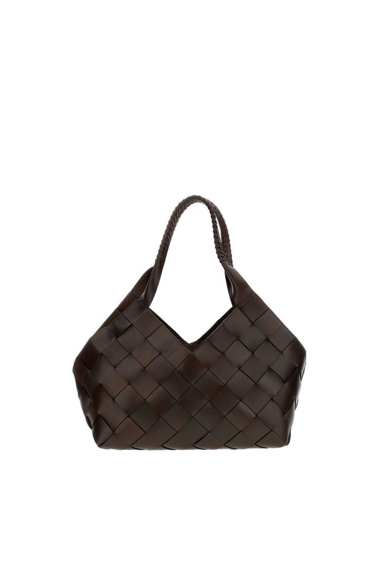 Dragon Diffusion Woven Black Leather Castello Shoulder Bag