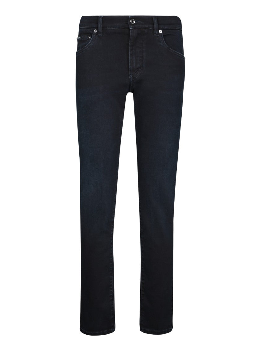 Dolce & Gabbana Slim Fit Black Jeans With Classic Five-Pocket