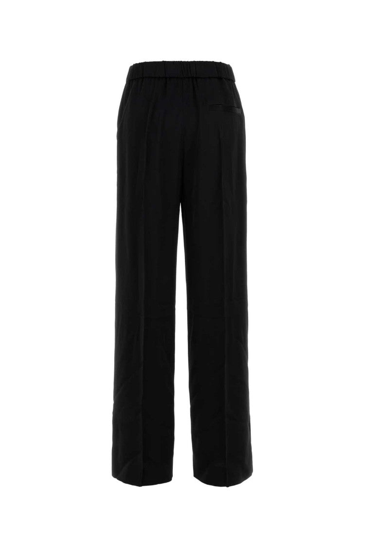 Jil Sander Black Satin Wide-Leg Pant