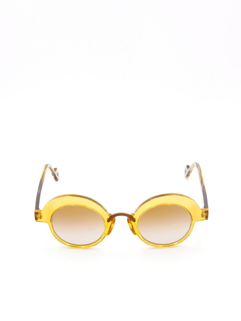 Anne & Valentine Bold Round Sunglasses With Vibrant Yellow And Orange Hues