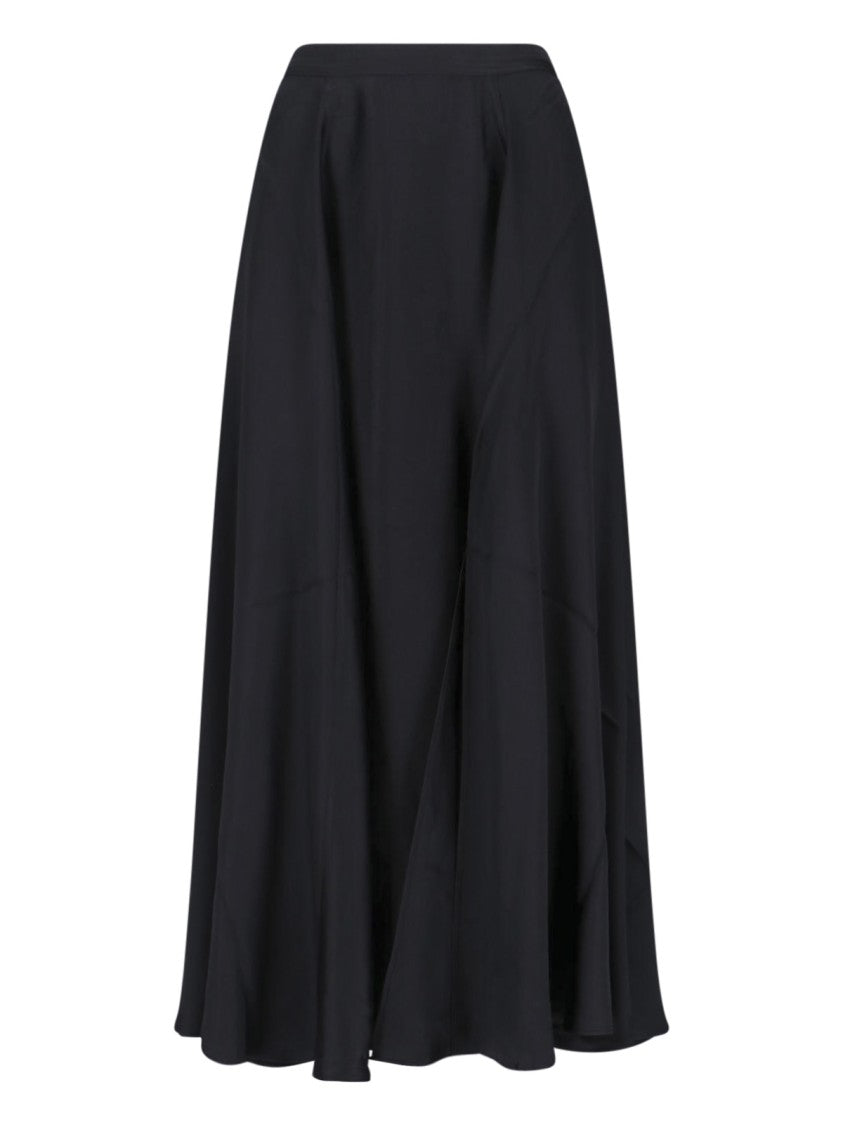 Anine Bing "Christina" Midi Skirt In Black Silk Blend