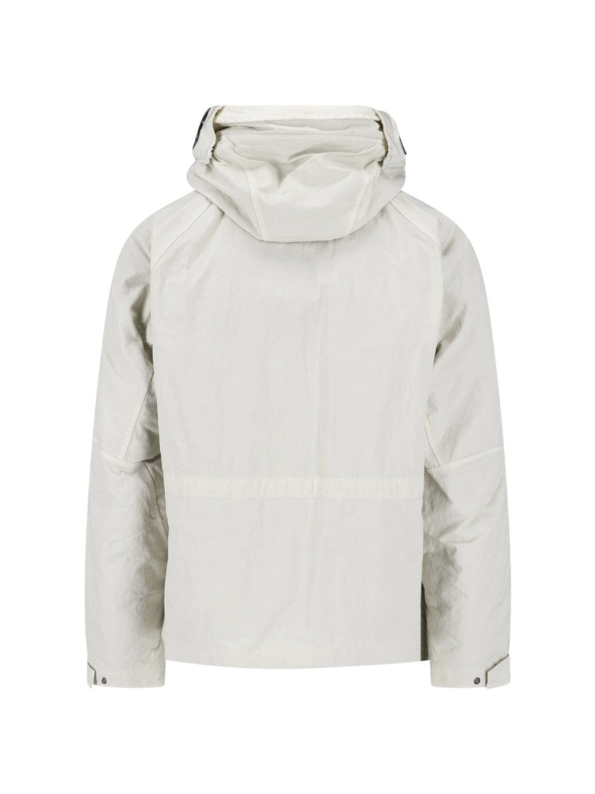 C.P. Company Hooded Jacket With Goggle Lens Detail And Zip Closure
