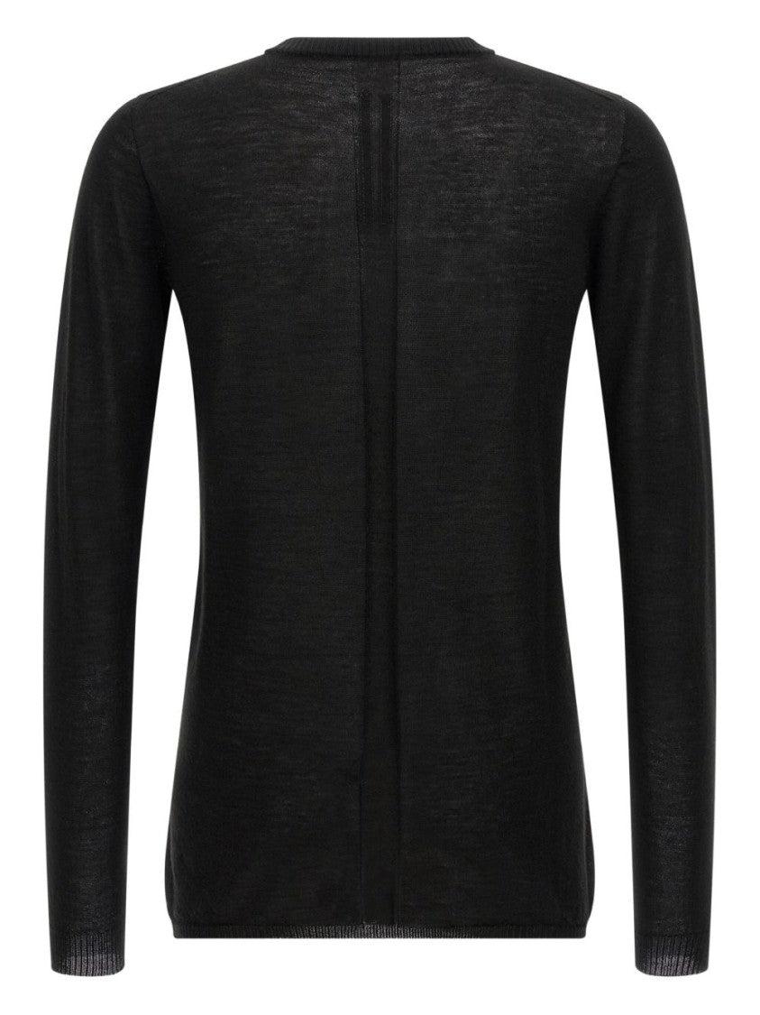 Rick Owens Long-Sleeve Lightweight Knit Top With Semi-Sheer Texture