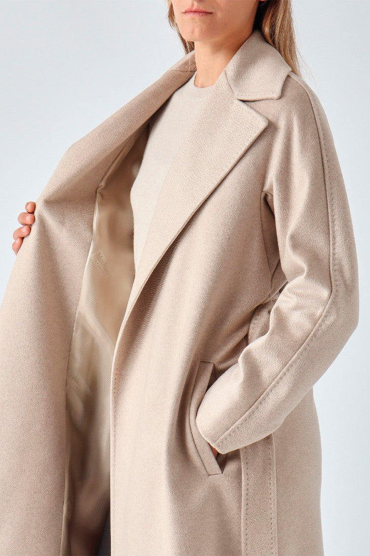 Max Mara Beige Mstbombo Belted Wrap Cashmere Coat