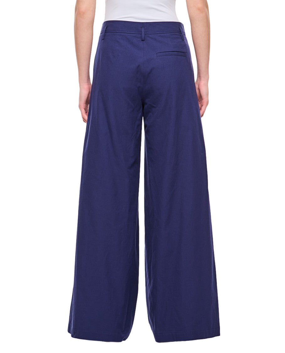 Alberto Biani High-Waisted Wide-Leg Trousers With Belt Loops And Welt Pockets
