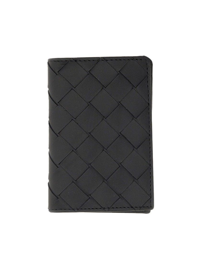 Bottega Veneta Bifold Leather Wallet With Intrecciato Weave