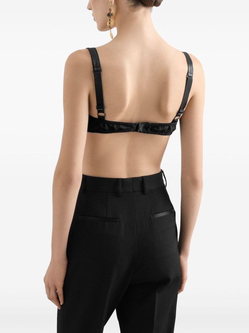 Dolce & Gabbana Intimo Nero Bra With Lace Overlay