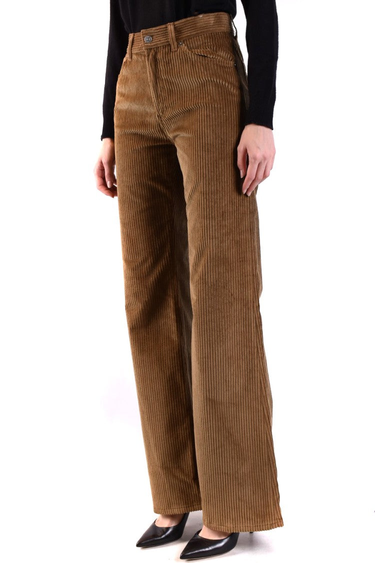 Dondup Wide-Leg Textured Corduroy High Waist Pants