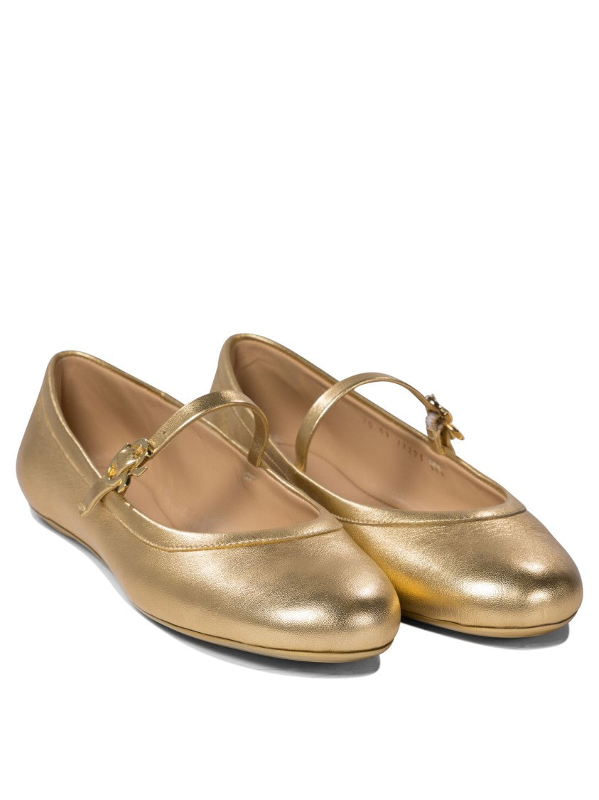 Gianvito Rossi Gold Metallic Ballerinas