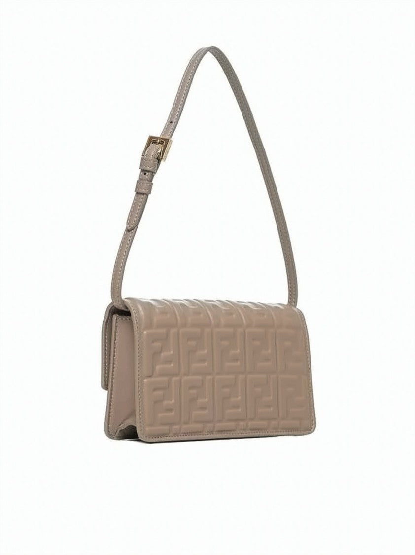 Fendi Rectangular Shoulder Bag With Geometric Pattern