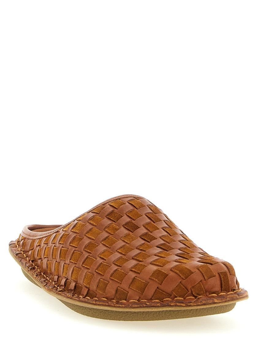 Comme Des Garçons Roma Sabots In Hand-Tanned Goat Leather And Suede