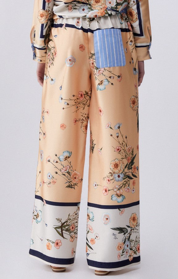 Liu Jo Printed Twill Trousers With Contrasting Drawstring