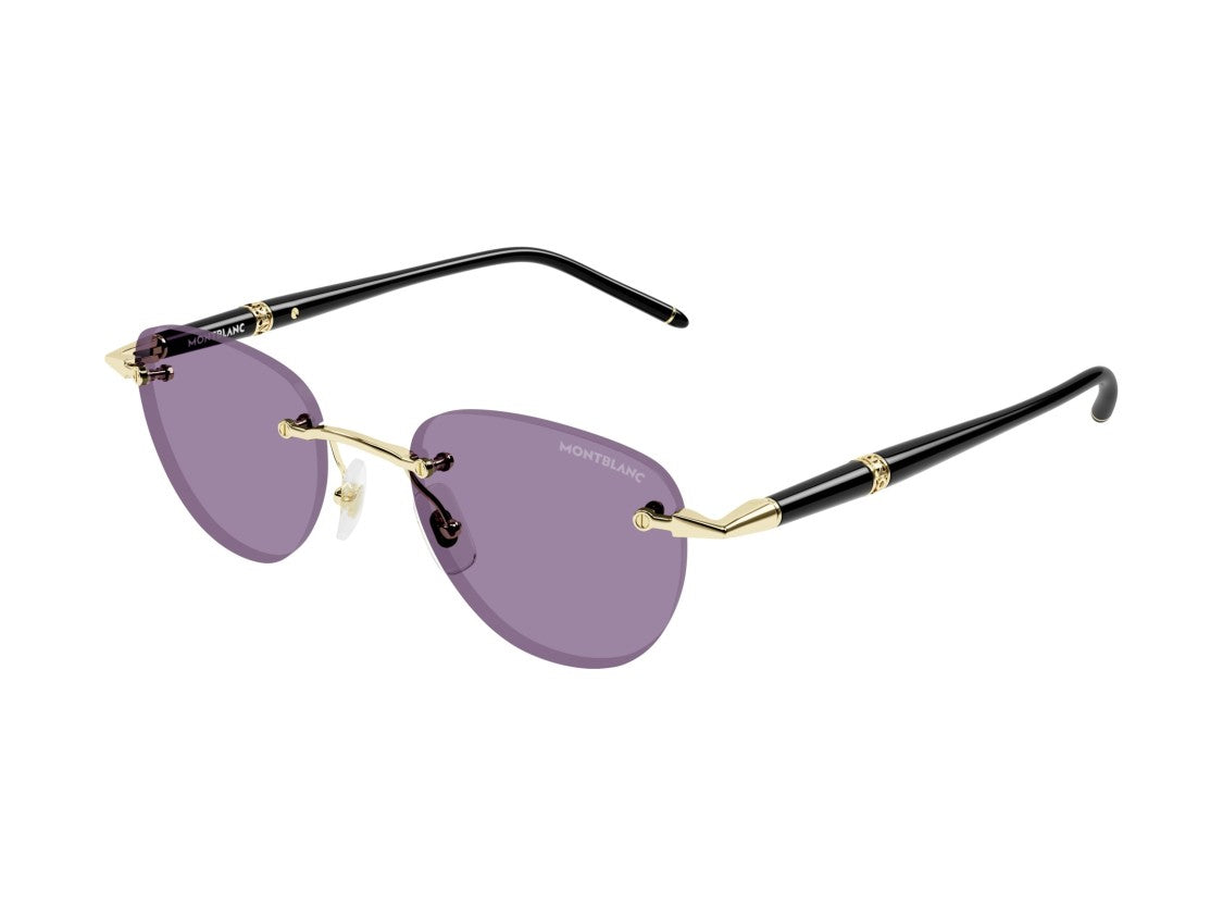 Montblanc Purple Mb0412s Gold Rimless Sunglasses
