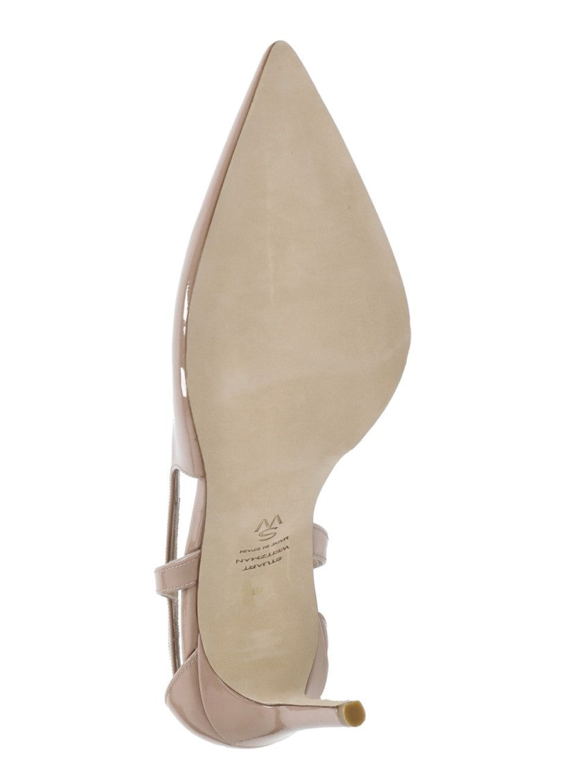 Stuart Weitzman Pink Power Cutout Polished Leather Pumps