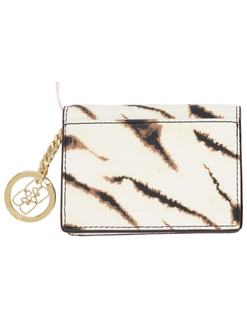 Ganni Bou Brushstroke Recycled Polyester-Blend Card Holder