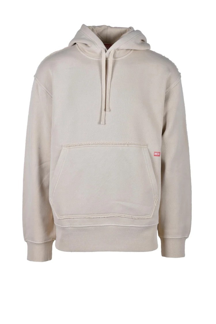Diesel Beige Hooded Sweatshirt With Kangaroo Pocket